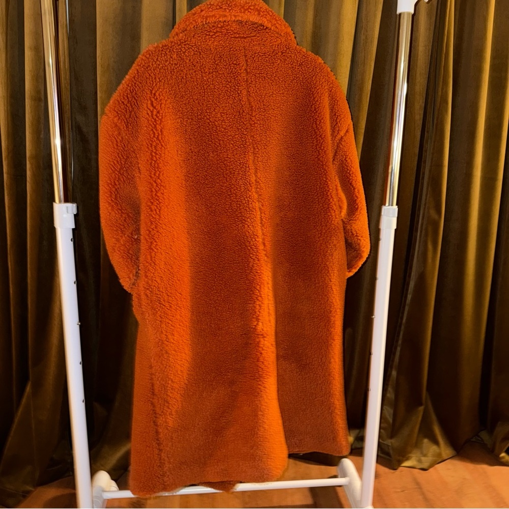 Monki Vibrant Orange Teddy Jacket - Picture 6 of 9